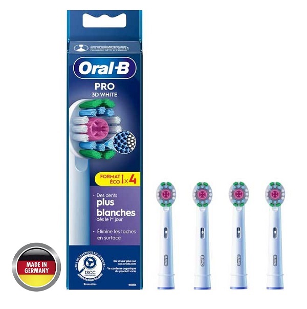 سری مسواک برقی اورال بی مدل Pro 3D White بسته 4 عددی