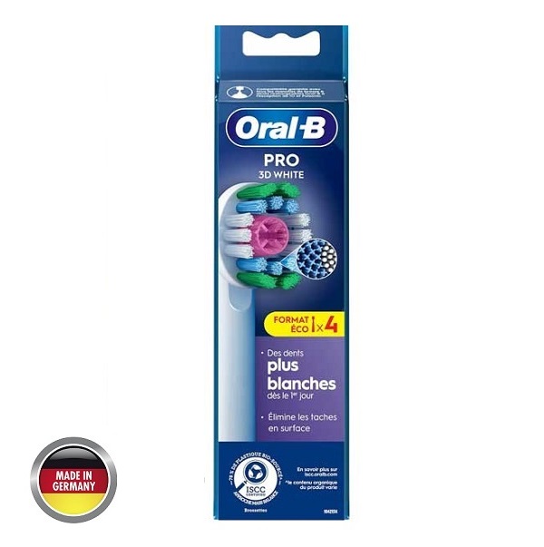 سری مسواک برقی اورال بی مدل Pro 3D White بسته 4 عددی